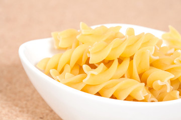 spiral raw macaroni pasta