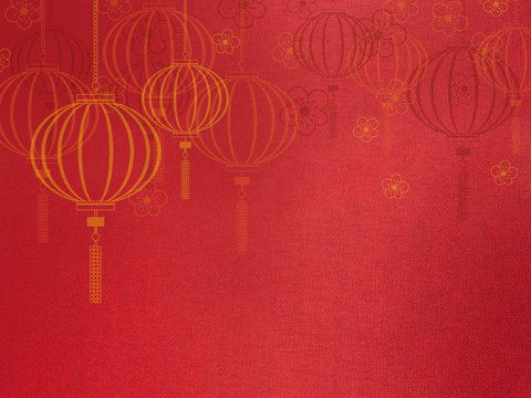 Close up red silk fabric,