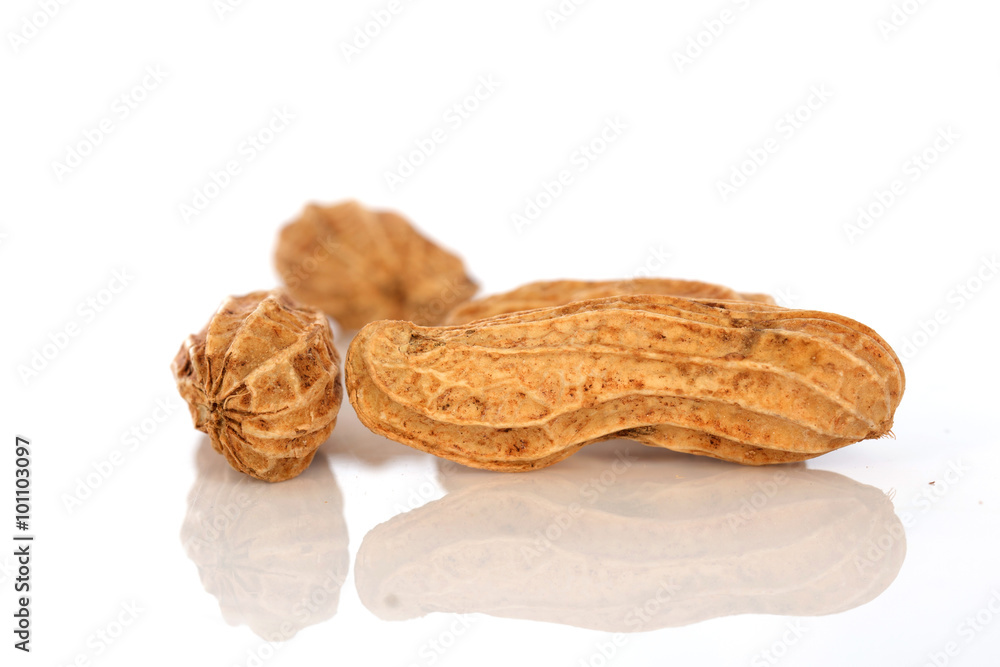 Wall mural nut isolated on the white background , selective focus