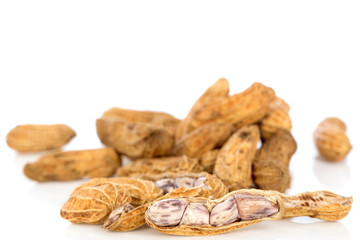 nut isolated on the white background , selective focus
