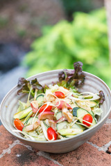 Fresh vegetable salad in bowl.