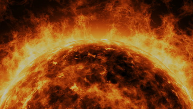 Animation zum Thema Weltall - Sonne - Sonnenoberfläche in einer Detailansicht