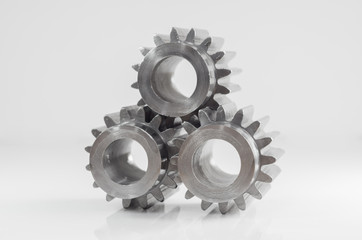 gears parts on isolated grey backgroud 