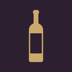 The wine icon. Bottle symbol. Flat