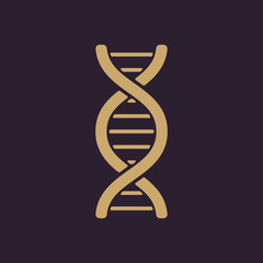 The dna icon. DNA symbol. Flat