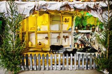 Very large christmas nativity crib