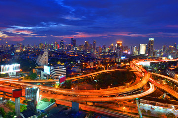 Fototapeta na wymiar thailand, aerial, downtown, street, car