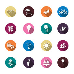 Set of summer colorful icons