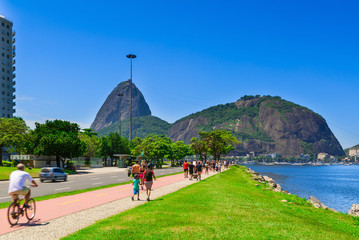 Botafogo and mountain Sugar Loaf and Urca in Rio de Janeiro. Brazil