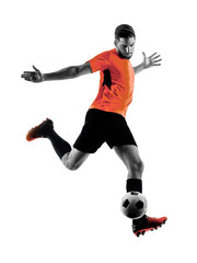 Fototapeta na wymiar Soccer player Man Isolated silhouette