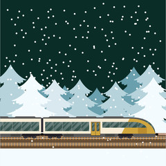 Train in the forest banner