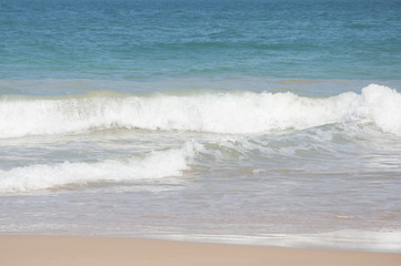 Waves breaking near the shore at Tangalle, Sri Lanka