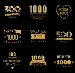 Thank you followers, badges, stickers and labels