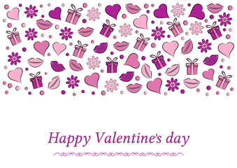 Postcard to the day of Valentine heart on a white background