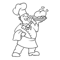 Cartoon Chef Vector Illustration isolated on white background