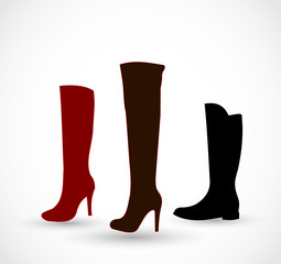 Woman autumn winter boot icon vector