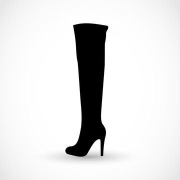 Woman autumn/winter boot icon vector