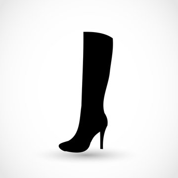Woman autumn/winter boot icon vector