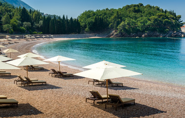 Adriatic sea sand beach at bautiful bay