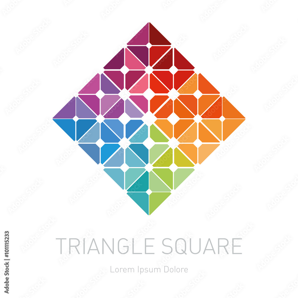 Poster low-poly mesh. modern stylish logo. design element with squares,