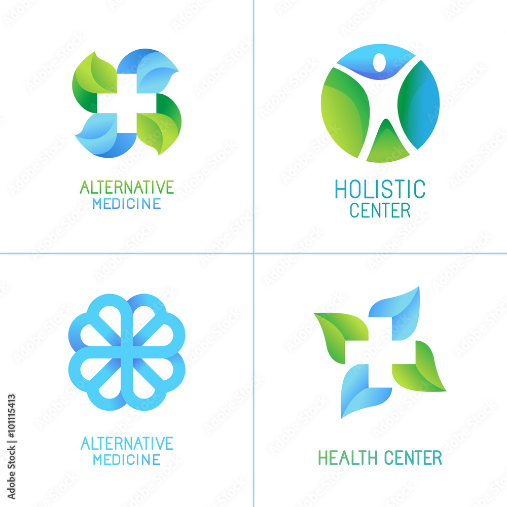 Poster Vector set of abstract logos and emblems