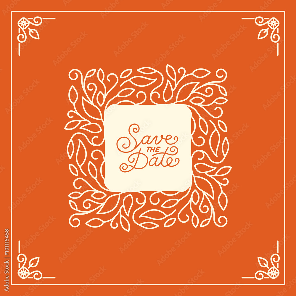 Poster vector wedding invitation or save the date card design template