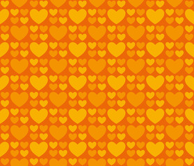 hearts on orange background