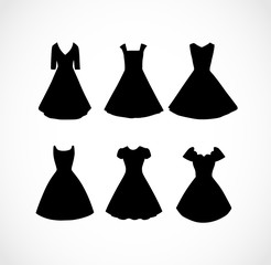 Set of black dresses vector