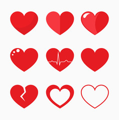 Hearts collection vector