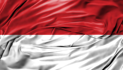 Indonesia Flag silk fabric background