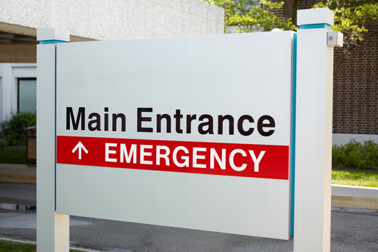 Hospital Emergency  Entrance Sign