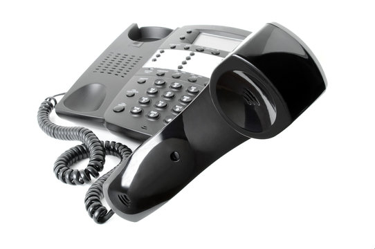 Business Phone Receiver in Mid-Air