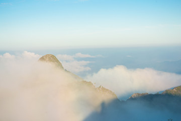 Peak of mountain fog
