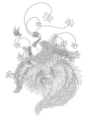 Obraz premium elegant swan coloring page