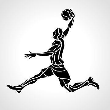 Basketball player. Slam Dunk Silhouette