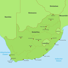 Karte von Südafrika (detailliert)