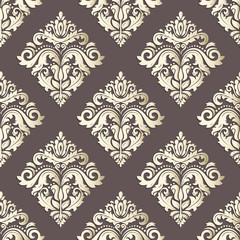 Seamless oriental ornament. Fine vector traditional oriental pattern with 3D elements, shadows and highlights