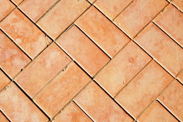 Obraz premium Texture Orange brick of walkway in temple ,Thailand
