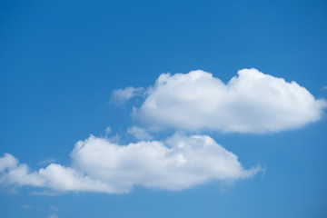 Vibrant blue sky with beautiful white cloud