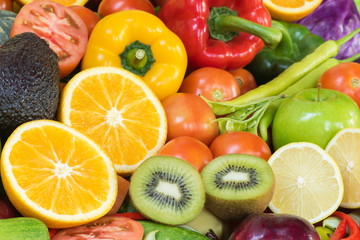 Naklejka na ściany i meble Nutritious Fruits and vegetables for healthy