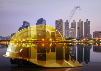 Naklejka premium construction work safety in City.