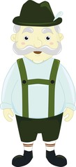 A cartoon illustration of classic german man