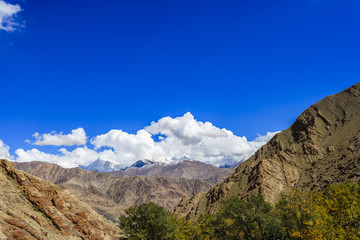 Mountain with blue sky