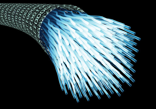 digital optical data cable in a data vortex.