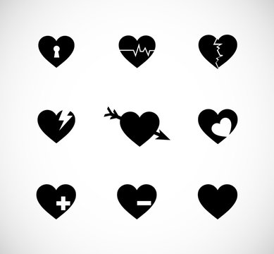 Heart set icon collection vector