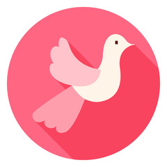 Cute Wedding Dove Circle Icon