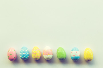 Easter Eggs and Pastel Background