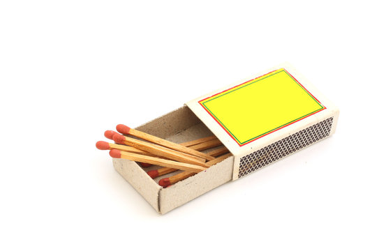 Matchbook close-up isolated over the white background