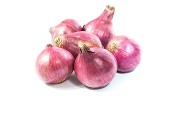 Red onion  on white background