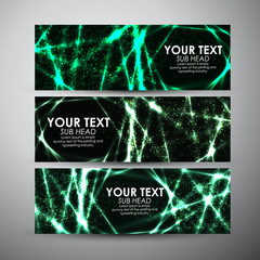 Vector banners set with Abstract shining pattern background.